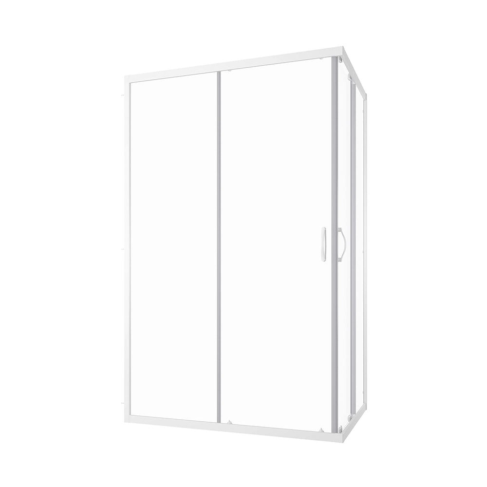 Box doccia angolare 80x100 cm trasparente 4 mm profili bianchi | Grenada