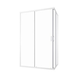 Box doccia angolare 80x100 cm trasparente 4 mm profili bianchi | Grenada