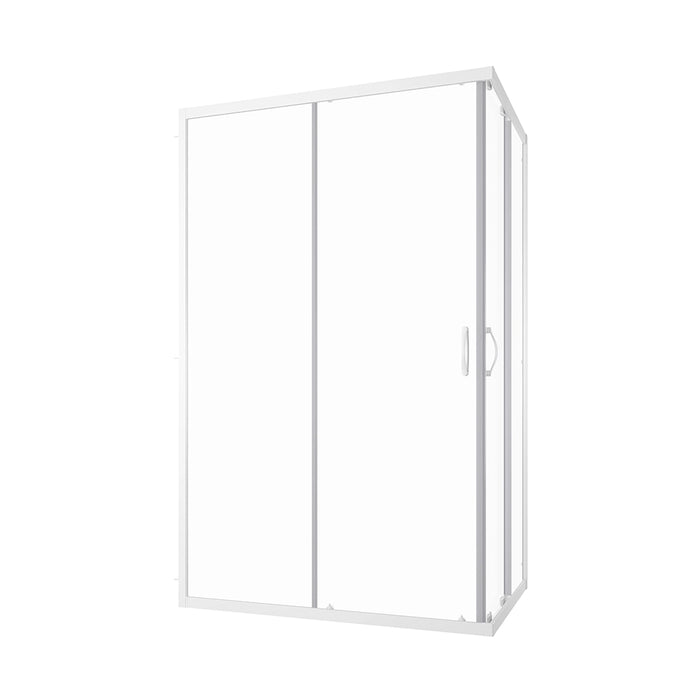 Box doccia angolare 80x100 cm trasparente 4 mm profili bianchi | Grenada