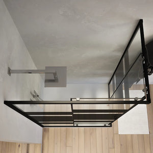 Box doccia angolare 80x100 cm serigrafato 4 mm profili neri | Willis