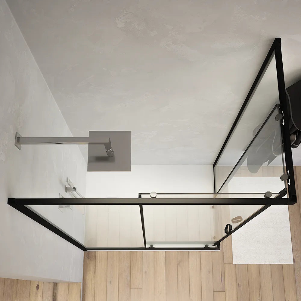 Box doccia angolare 70x90 cm trasparente 4 mm profili neri | Willis