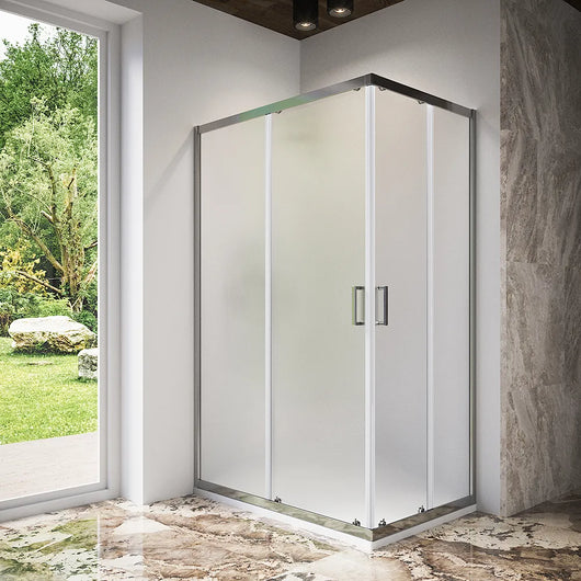 Box doccia 80x100 cm angolare scorrevole vetro stampato 6 mm h185 | Tonga