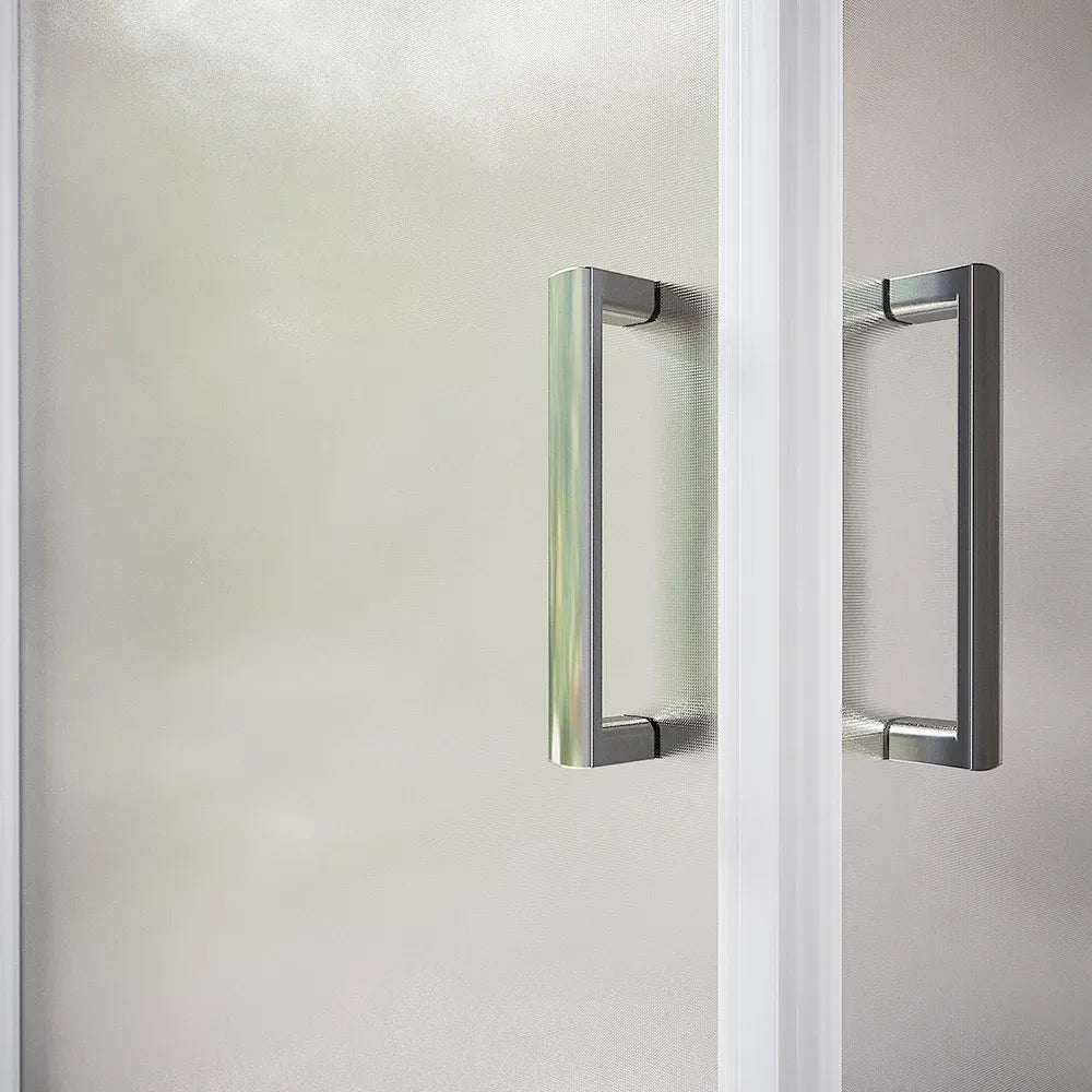 Box doccia 80x90 cm angolare scorrevole profili cromati vetro 6mm stampato h185 | Tonga