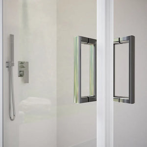 Box doccia 80x90 cm angolare scorrevole profili cromati vetro 6mm trasparente h185 | Tonga