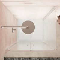 Box doccia slim 70x100cm con apertura saloon e parete fissa profili cromati e vetro 6mm opaco h190| Portofino