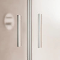 Box doccia slim 70x70cm con porta saloon e parete fissa profili cromati e vetro 6mm opaco h190| Portofino