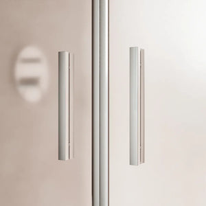 Box doccia slim 70x70cm con porta saloon e parete fissa profili cromati e vetro 6mm opaco h190| Portofino