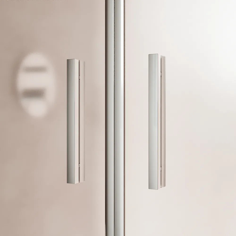 Box doccia slim 70x100cm con apertura saloon e parete fissa profili cromati e vetro 6mm opaco h190| Portofino