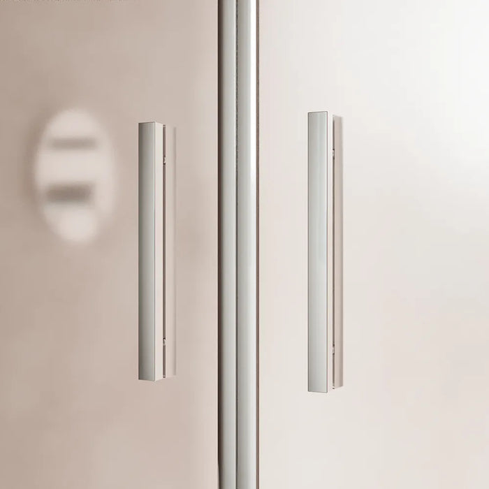 Box doccia slim 70x100cm con apertura saloon e parete fissa profili cromati e vetro 6mm opaco h190| Portofino