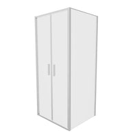 Box doccia slim 70x100cm con apertura saloon e parete fissa profili cromati e vetro 6mm opaco h190| Portofino