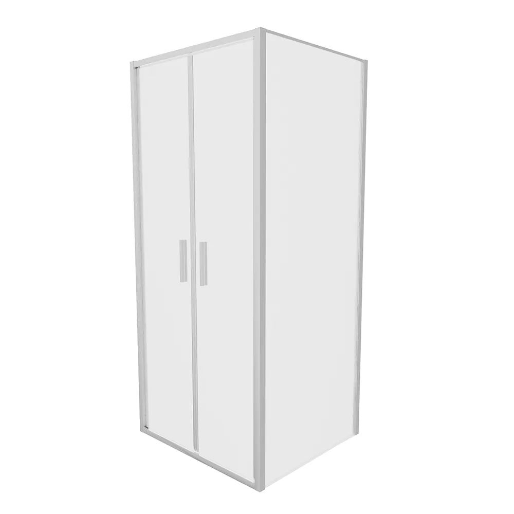 Box doccia slim 90x70cm con porta saloon e parete fissa profili cromati e vetro 6mm opaco h190| Portofino