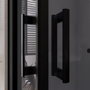 Box doccia 70x120 cm angolare doppio scorrevole profili neri vetro fumé h190 | Java