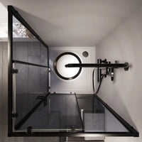 Box doccia 80x120 cm angolare doppio scorrevole profili neri vetro fumÃ© h190 | Java