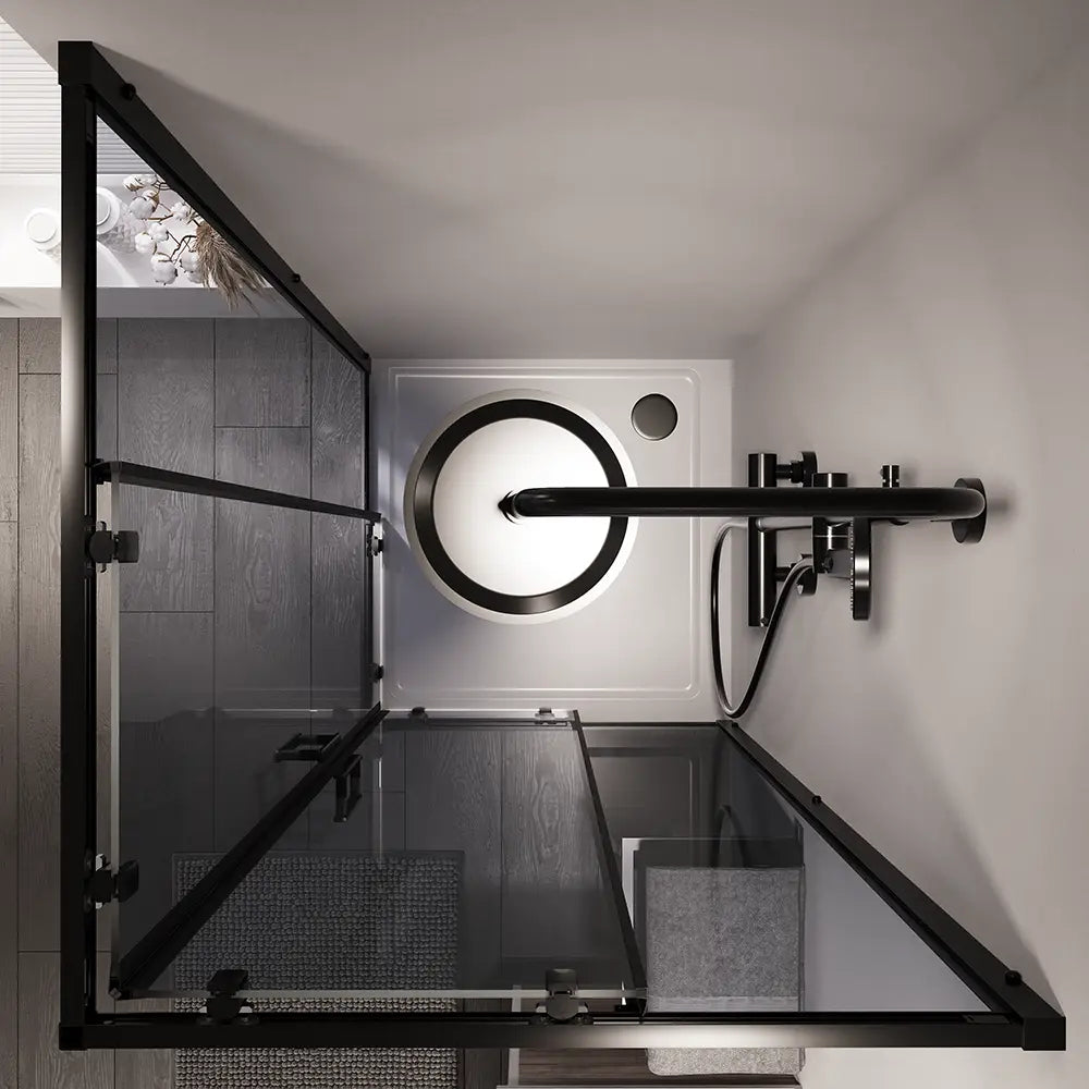 Box doccia 70x70 cm angolare doppio scorrevole profili neri vetro fumÃ© h190 | Java