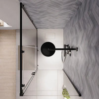 Box doccia 90x110 cm scorrevole vetro 6mm trasparente profili nero opaco | Lipari