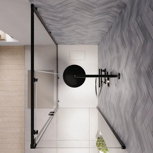 Box doccia 90x110 cm scorrevole vetro 6mm trasparente profili nero opaco | Lipari