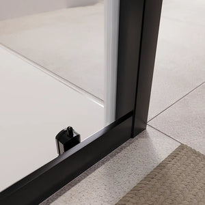 Box doccia 90x140 cm scorrevole vetro 6mm trasparente profili nero opaco | Lipari