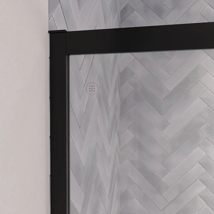 Box doccia 90x100 cm scorrevole vetro 6mm trasparente profili nero opaco | Lipari