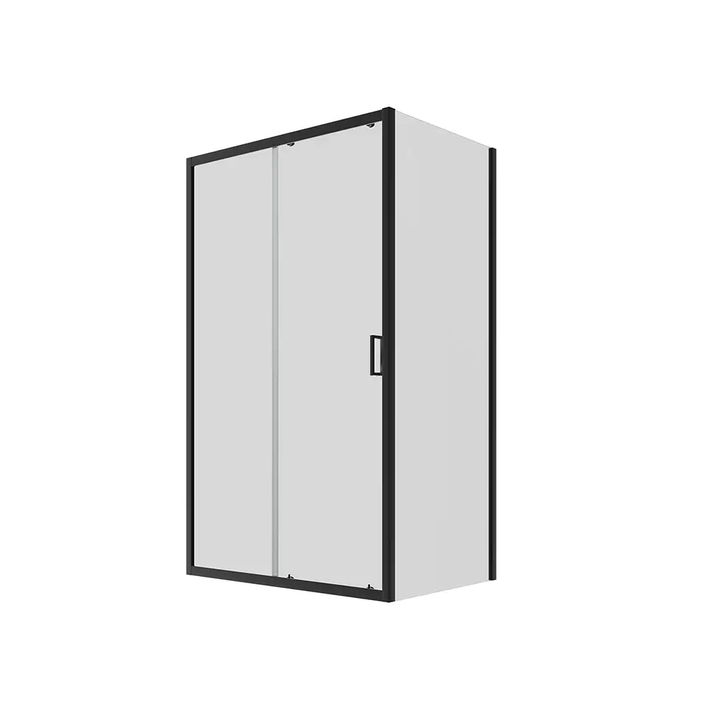 Box doccia 90x150 cm scorrevole vetro 6mm trasparente profili nero opaco | Lipari