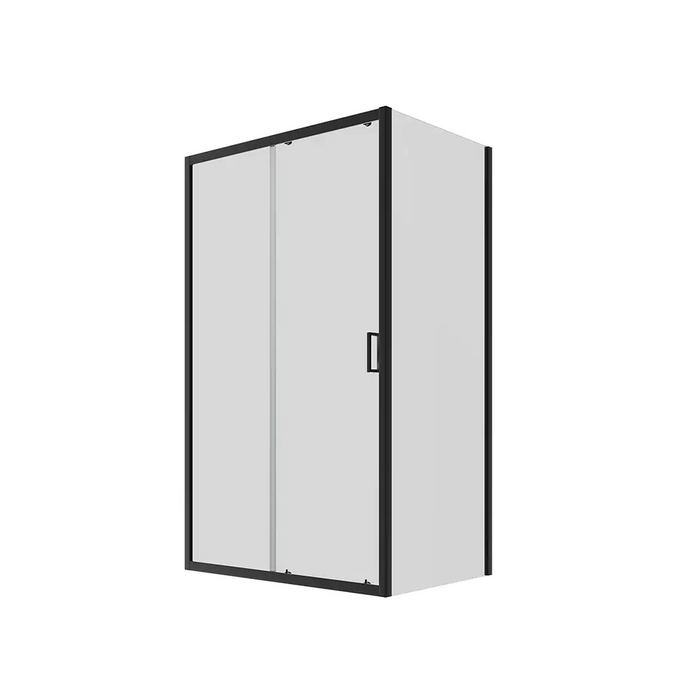 Box doccia 90x130 cm scorrevole vetro 6mm trasparente profili nero opaco | Lipari