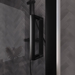 Box doccia 80x100 cm scorrevole vetro 6mm fumé profili nero opaco | Lipari