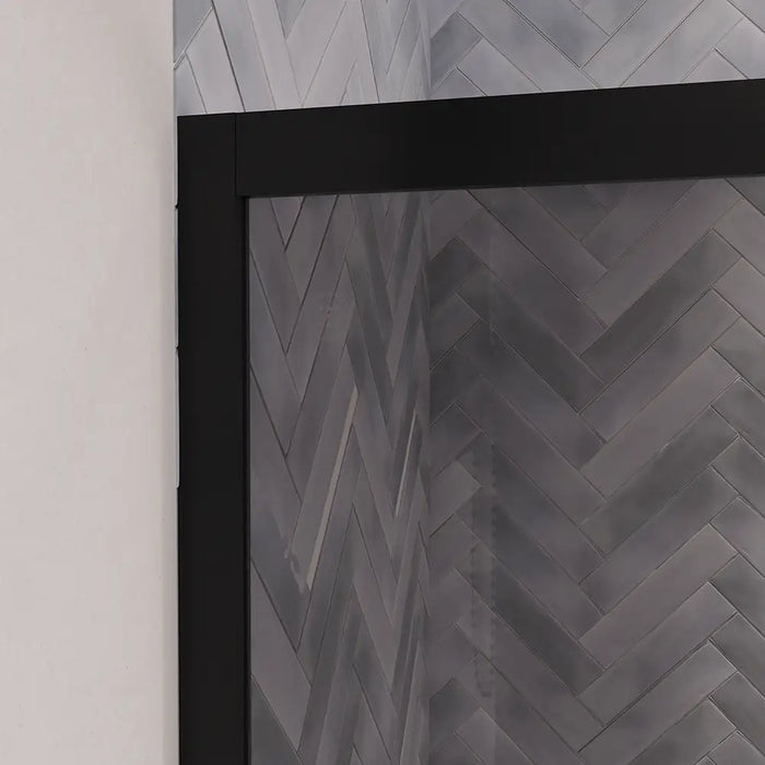 Box doccia 80x100 cm scorrevole vetro 6mm fumé profili nero opaco | Lipari