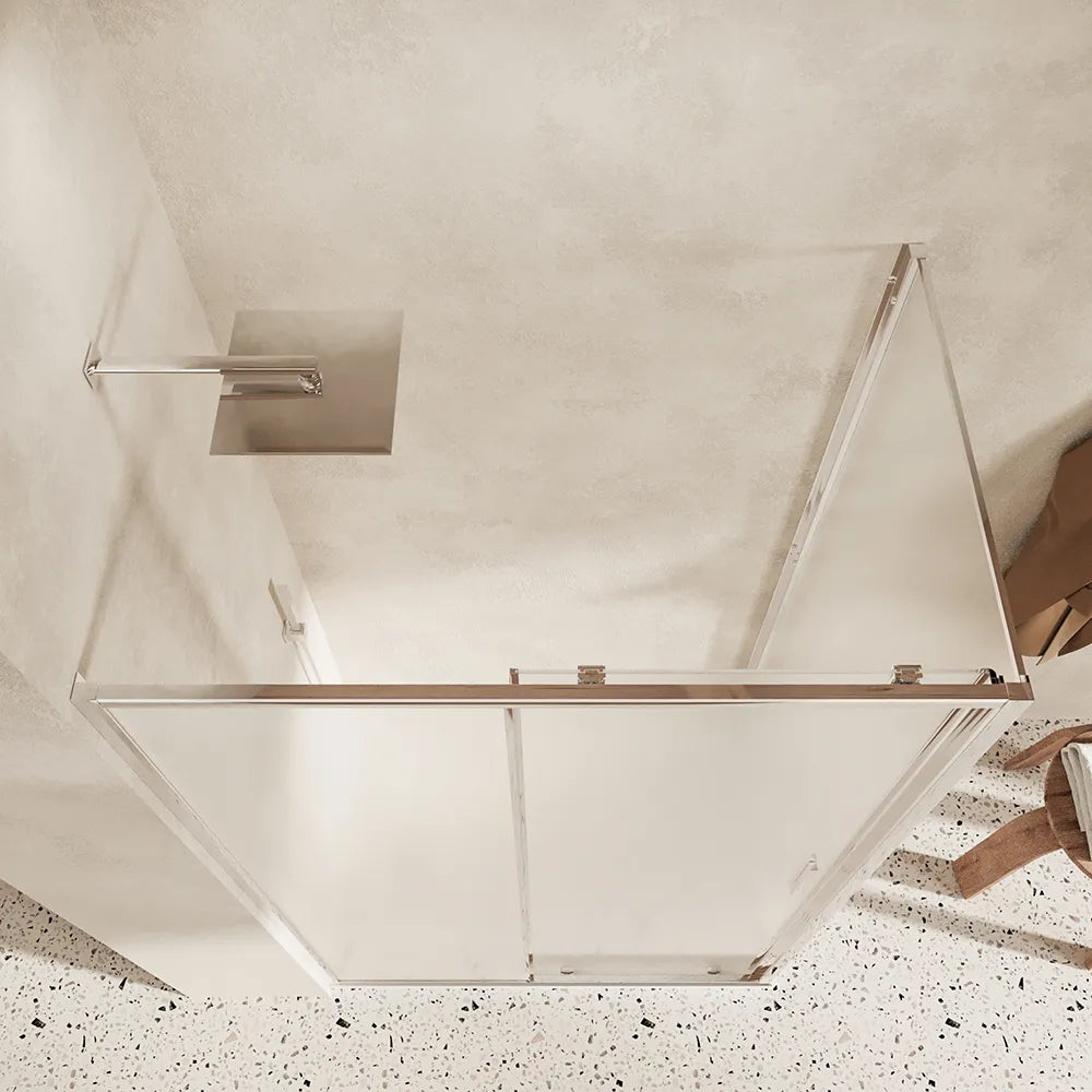 Box doccia slim 70x110cm con porta scorrevole e parete fissa profili cromati e vetro 6mm opaco h190| Portofino