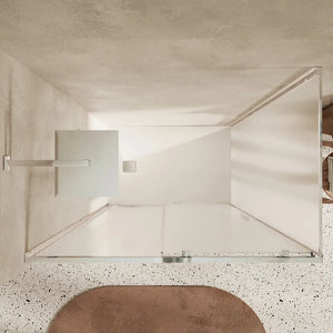 Box doccia slim 70x110cm con porta scorrevole e parete fissa profili cromati e vetro 6mm opaco h190| Portofino
