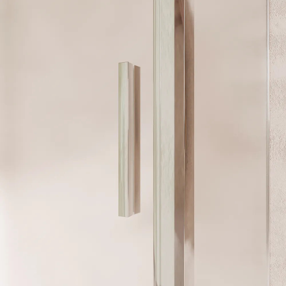 Box doccia slim 70x130cm con porta scorrevole e parete fissa profili cromati e vetro 6mm opaco h190| Portofino