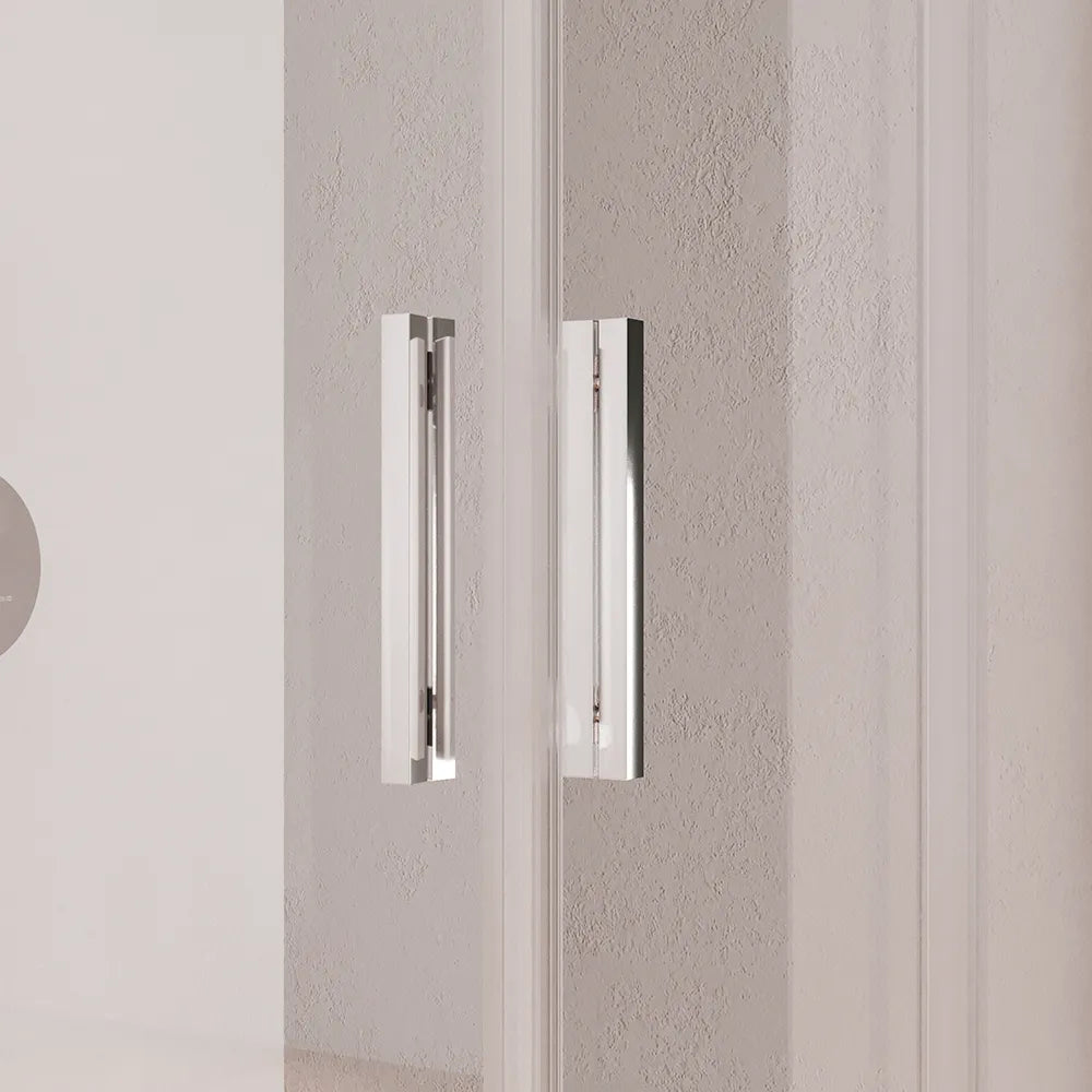 Box doccia angolare 80x120cm con profili cromati slim vetro 6mm trasparente h190 | Portofino