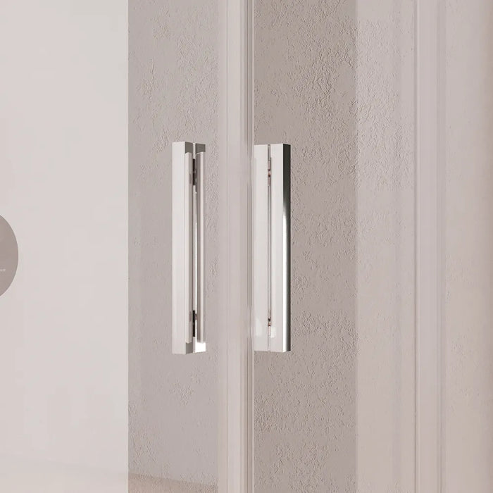 Box doccia angolare 80x120cm con profili cromati slim vetro 6mm trasparente h190 | Portofino