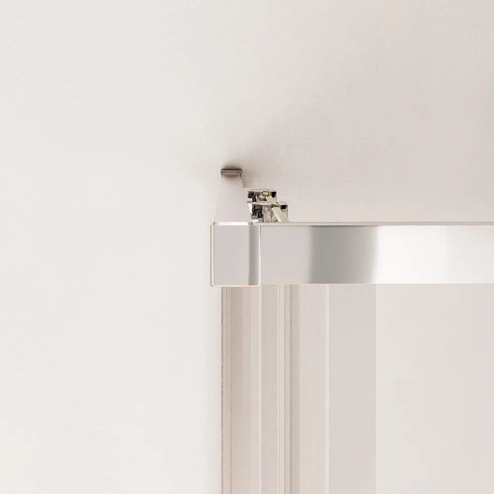 Box doccia angolare 80x120cm con profili cromati slim vetro 6mm trasparente h190 | Portofino