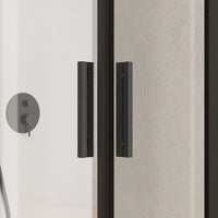 Box doccia angolare 70x90cm con profili nero opaco slim vetro 6mm trasparente h190 | Portofino