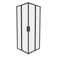Box doccia angolare 80x80cm con profili nero opaco slim vetro 6mm trasparente h190 | Portofino