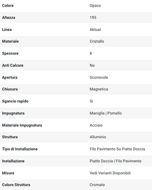 Box doccia angolare scorrevole serigrafato con lato fisso H195cm 8mm EASY Regos-70x100