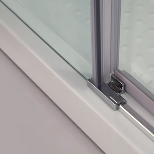 Box doccia angolare scorrevole serigrafato con lato fisso H195cm 8mm EASY Regos-70x100