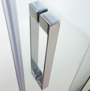 Box doccia angolare scorrevole serigrafato con lato fisso H195cm 8mm EASY Regos-70x100