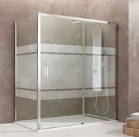 Box doccia angolare scorrevole serigrafato con lato fisso H195cm 8mm EASY Regos-70x100