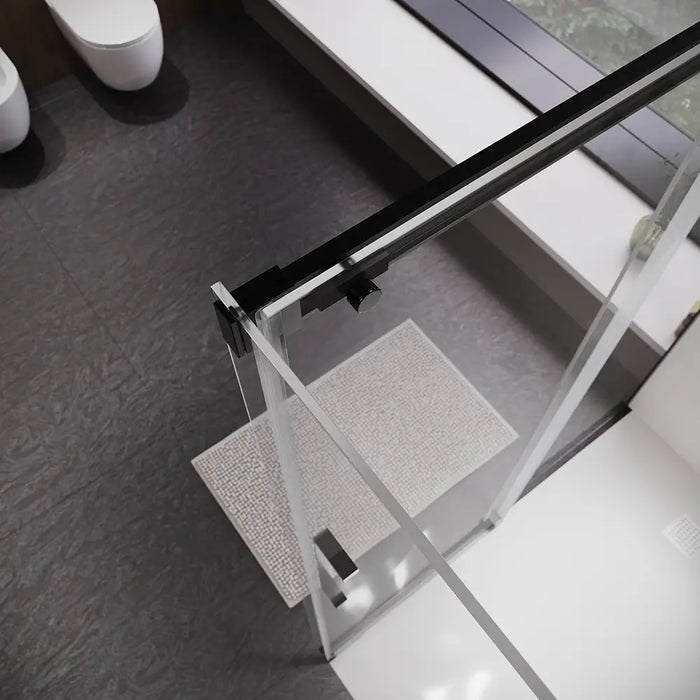Box doccia 70x150 cm scorrevole vetro 8mm trasparente profili nero opaco h195cm | Antille