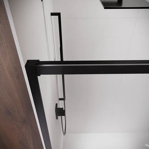 Box doccia 70x110 cm scorrevole vetro 8mm trasparente profili nero opaco h195cm | Antille