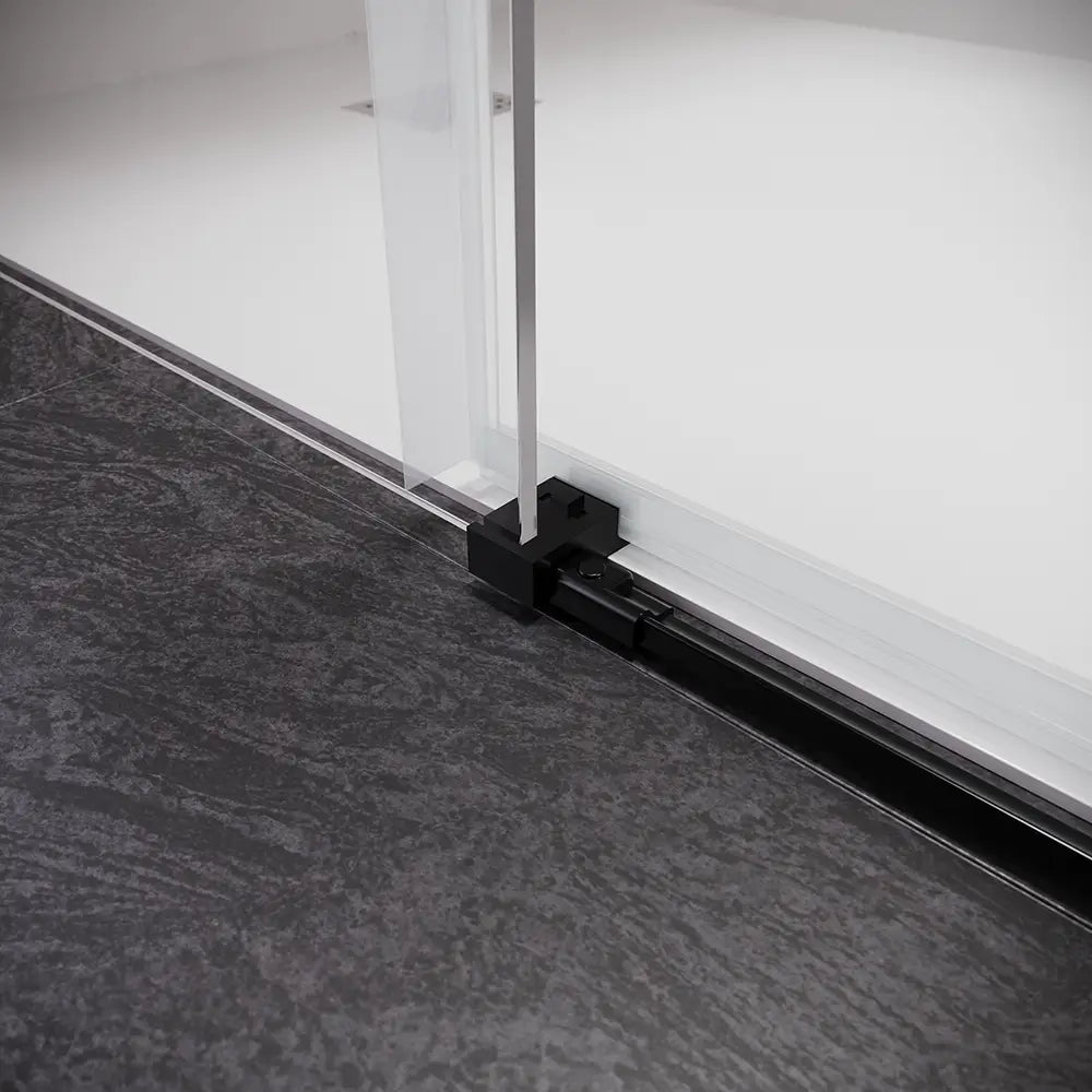 Box doccia 70x110 cm scorrevole vetro 8mm trasparente profili nero opaco h195cm | Antille