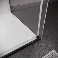 Box doccia 70x110 cm scorrevole vetro 8mm trasparente profili nero opaco h195cm | Antille