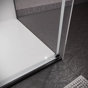 Box doccia 70x150 cm scorrevole vetro 8mm trasparente profili nero opaco h195cm | Antille