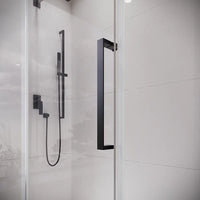 Box doccia 70x110 cm scorrevole vetro 8mm trasparente profili nero opaco h195cm | Antille