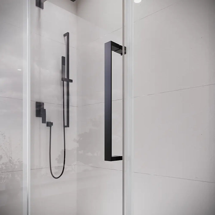 Box doccia 70x150 cm scorrevole vetro 8mm trasparente profili nero opaco h195cm | Antille