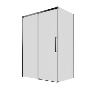 Box doccia 90x110 cm scorrevole vetro 8mm trasparente profili nero opaco h195cm | Antille