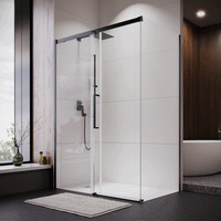 Box doccia 70x110 cm scorrevole vetro 8mm trasparente profili nero opaco h195cm | Antille