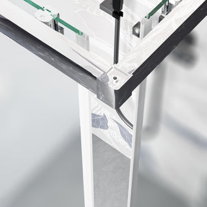 Box doccia angolare ante scorrevoli opaco acidato h195 6mm unico, misura 80x100