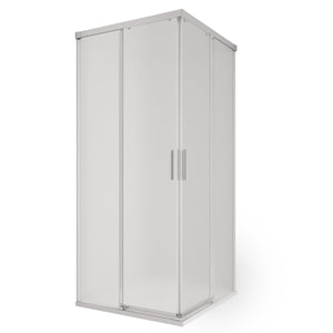 Box doccia angolare ante scorrevoli opaco acidato h195 6mm unico, misura 80x100