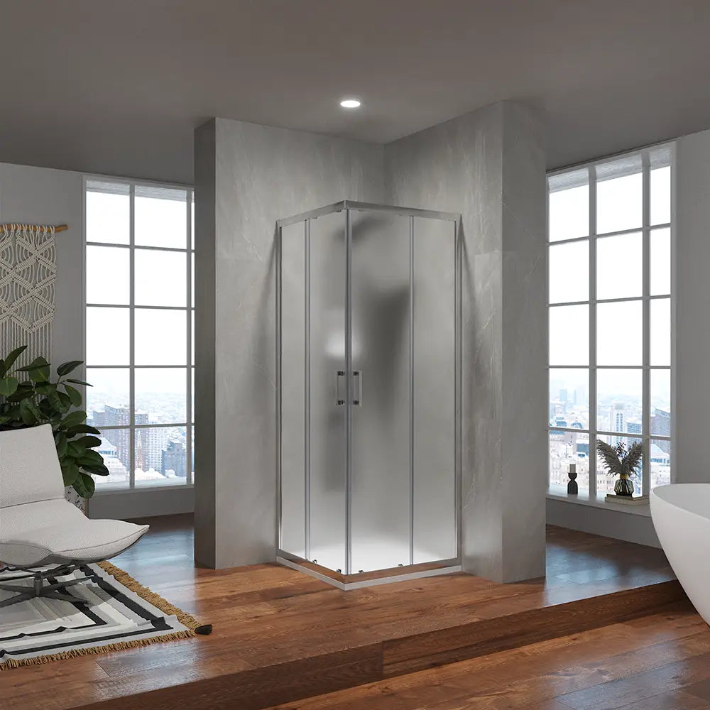 Box doccia angolare 70x100 cm apertura scorrevole in vetro 6mm opaco h198 | Tahiti